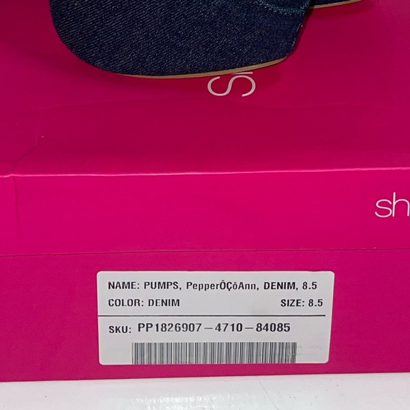 Shoe dazzle NIB Pepper-Ann Platform Stiletto dark blue denim pumps heels 8.5 - Picture 4 of 4